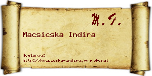 Macsicska Indira névjegykártya